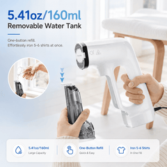 Hicloud Vacuum Steamer, Handheld Travel Garment Steamer for Clothes, 2500Pa Suction for Clothes Grips, Steaming & Ironing 2 In 1, 3 Modes