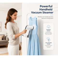 Hicloud Vacuum Steamer, Handheld Travel Garment Steamer for Clothes, 2500Pa Suction for Clothes Grips, Steaming & Ironing 2 In 1, 3 Modes