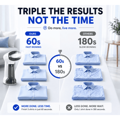 Hicloud Vacuum Steamer, Handheld Travel Garment Steamer for Clothes, 2500Pa Suction for Clothes Grips, Steaming & Ironing 2 In 1, 3 Modes