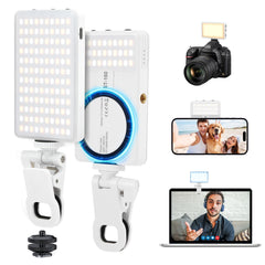 ALILYY Magnetic Selfie Light Compatible with MagSafe for iPhone, Clip on Video Conference Lighting Fill Light for Computer Laptop Zoom Calls Live Streaming Outdoor Recording,White