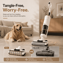 PrettyCare Wet Dry Vacuum Cleaner, Cordless Vacuum Mop with 20KPa Suction, 180° Lie-Flat Floor Washer, Self-Cleaning Hard Floor Cleaner, 40Min Runtime