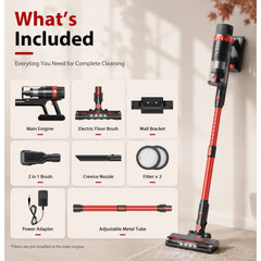 PrettyCare Cordless Vacuum Cleaner, 530W/48KPA/8 Batteries, 55mins Runtime, 9-in-1 Stick Vacuum Lightweight for Home Pet Hair Carpet Wood Floor